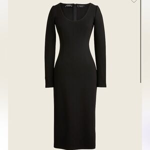 J. Crew Long-sleeve scoopneck dress in Italian ponte sz. 4